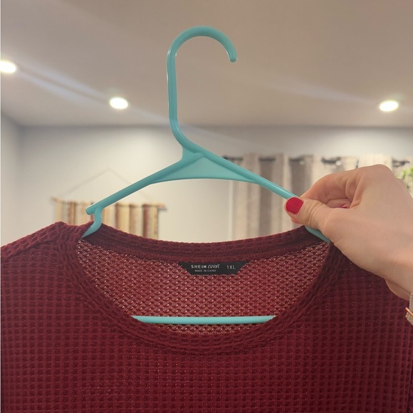 SHEIN CURVE Red Waffle Knot Dress Size: 1XL - Picture 6 of 6